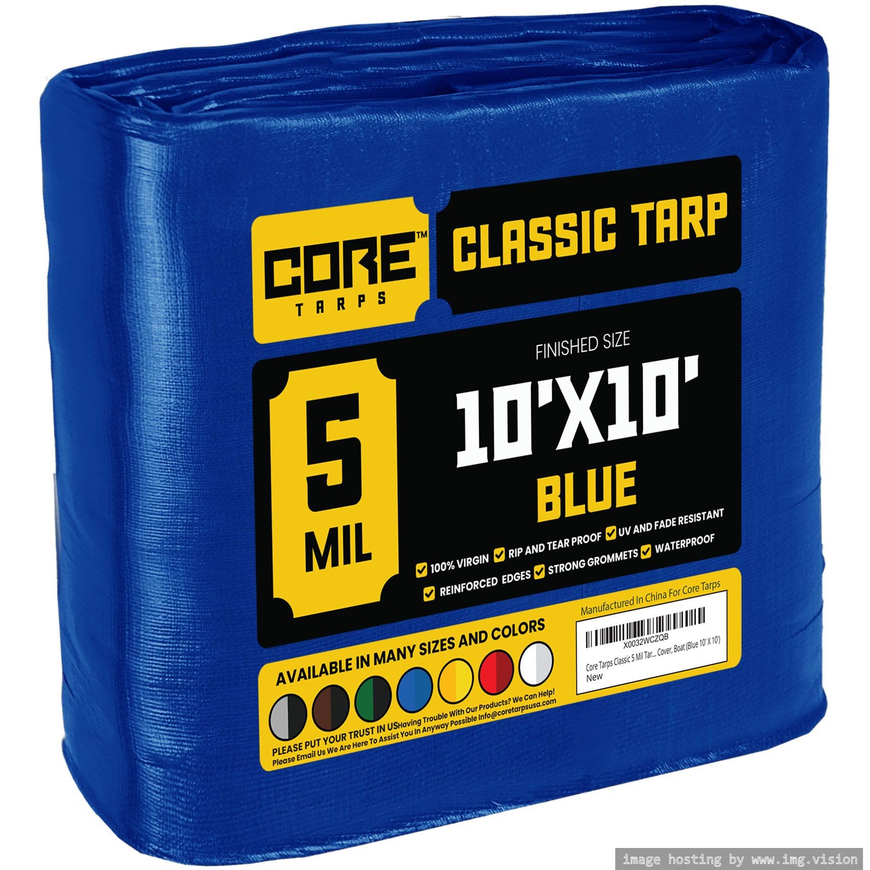 Extra Heavy-Duty Waterproof Tarp – UV-Resistant Rip-Resistant Cover for Roof, Patio, Pool & Boat Protection