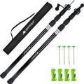 Telescoping Aluminum Tarp Poles – Heavy-Duty Adjustable Tent Pole Set with Stakes & Guylines for Camping Shelters and Awnings