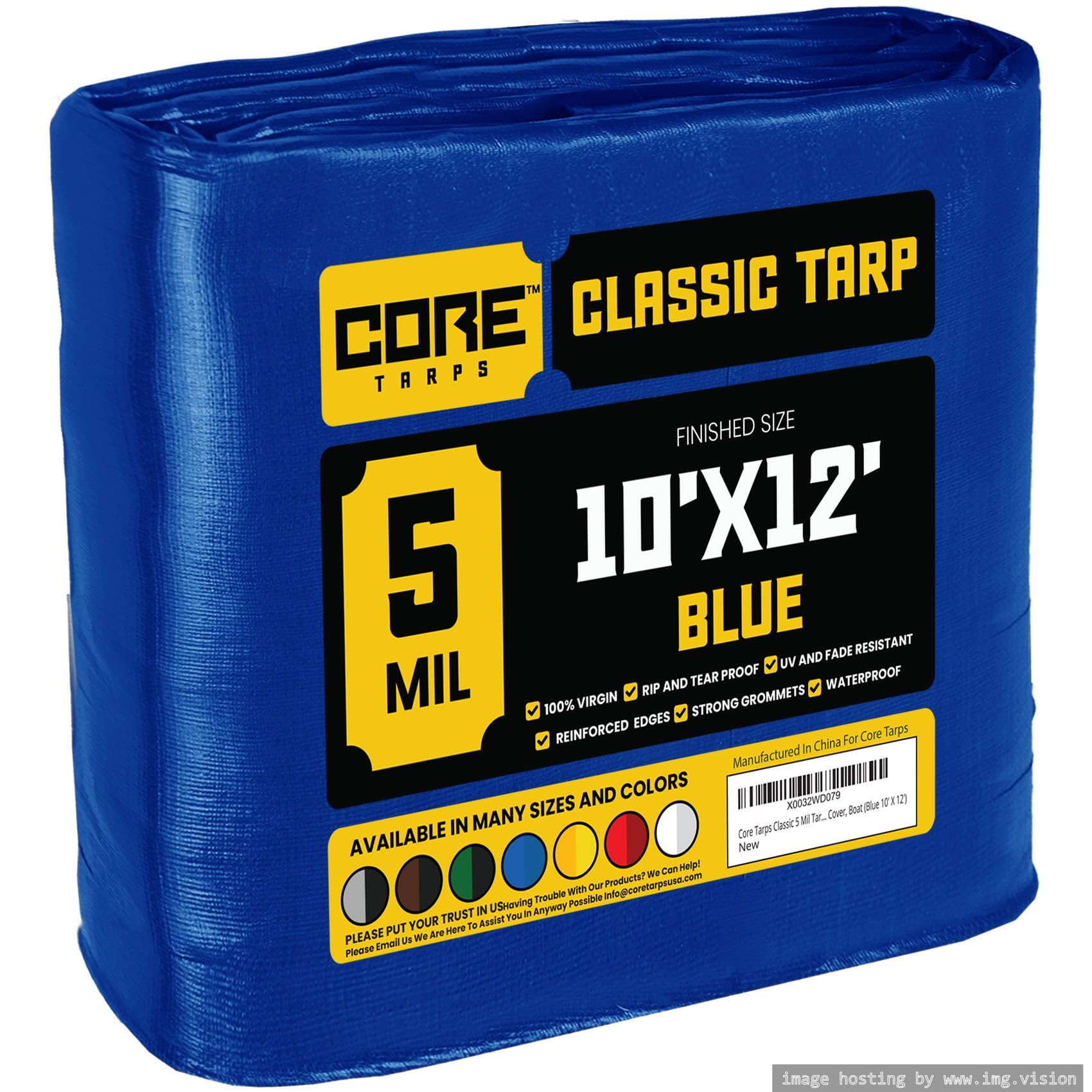 Extra Heavy-Duty Waterproof Tarp – UV-Resistant Rip-Resistant Cover for Roof, Patio, Pool & Boat Protection