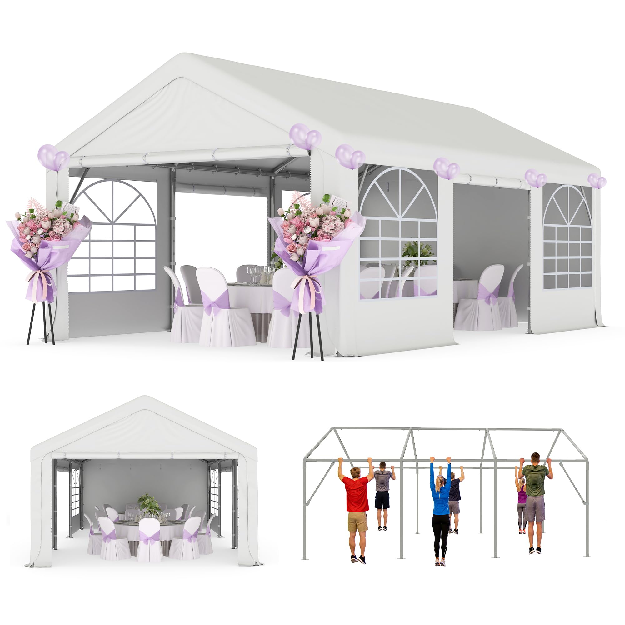 Heavy-Duty Party Tent – Large Event Canopy with Removable Sidewalls & Sandbags for Outdoor Gatherings