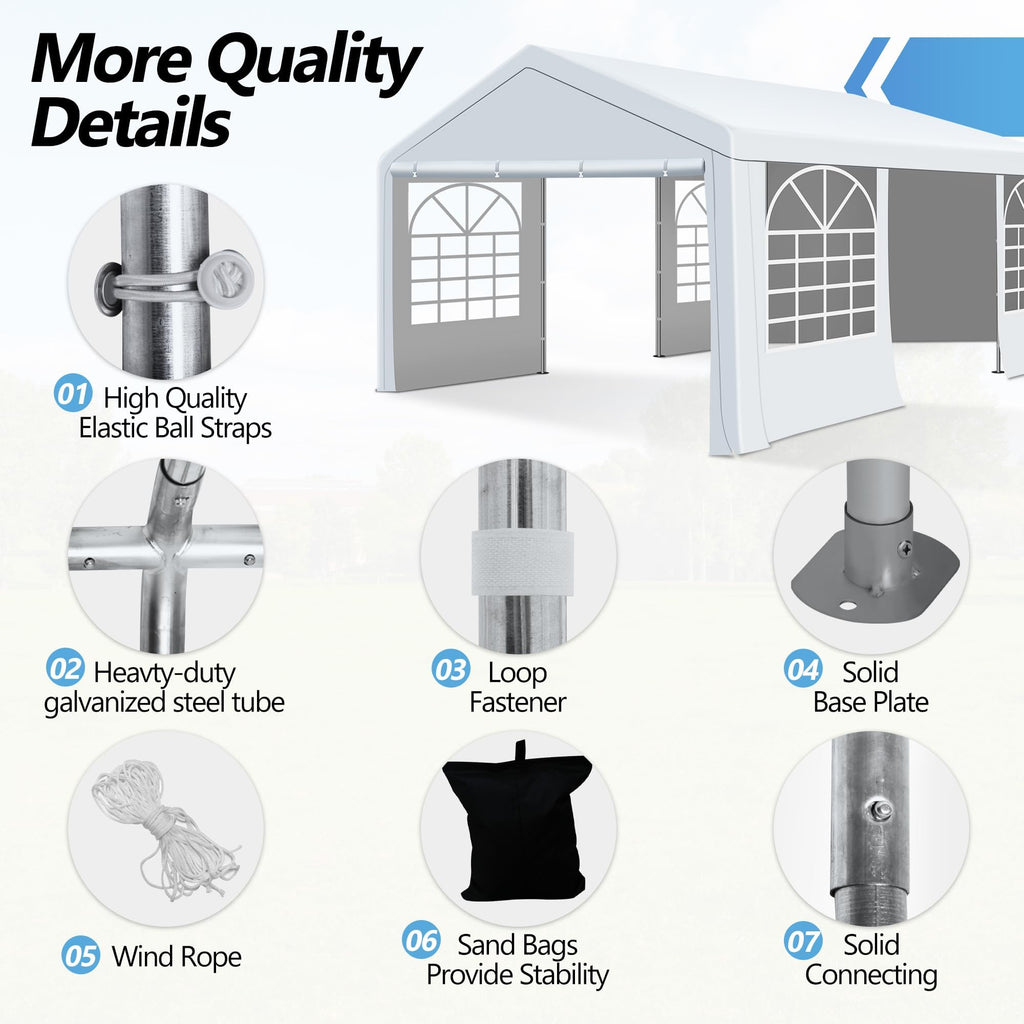 Heavy-Duty Party Tent – Large Event Canopy with Removable Sidewalls & Sandbags for Outdoor Gatherings