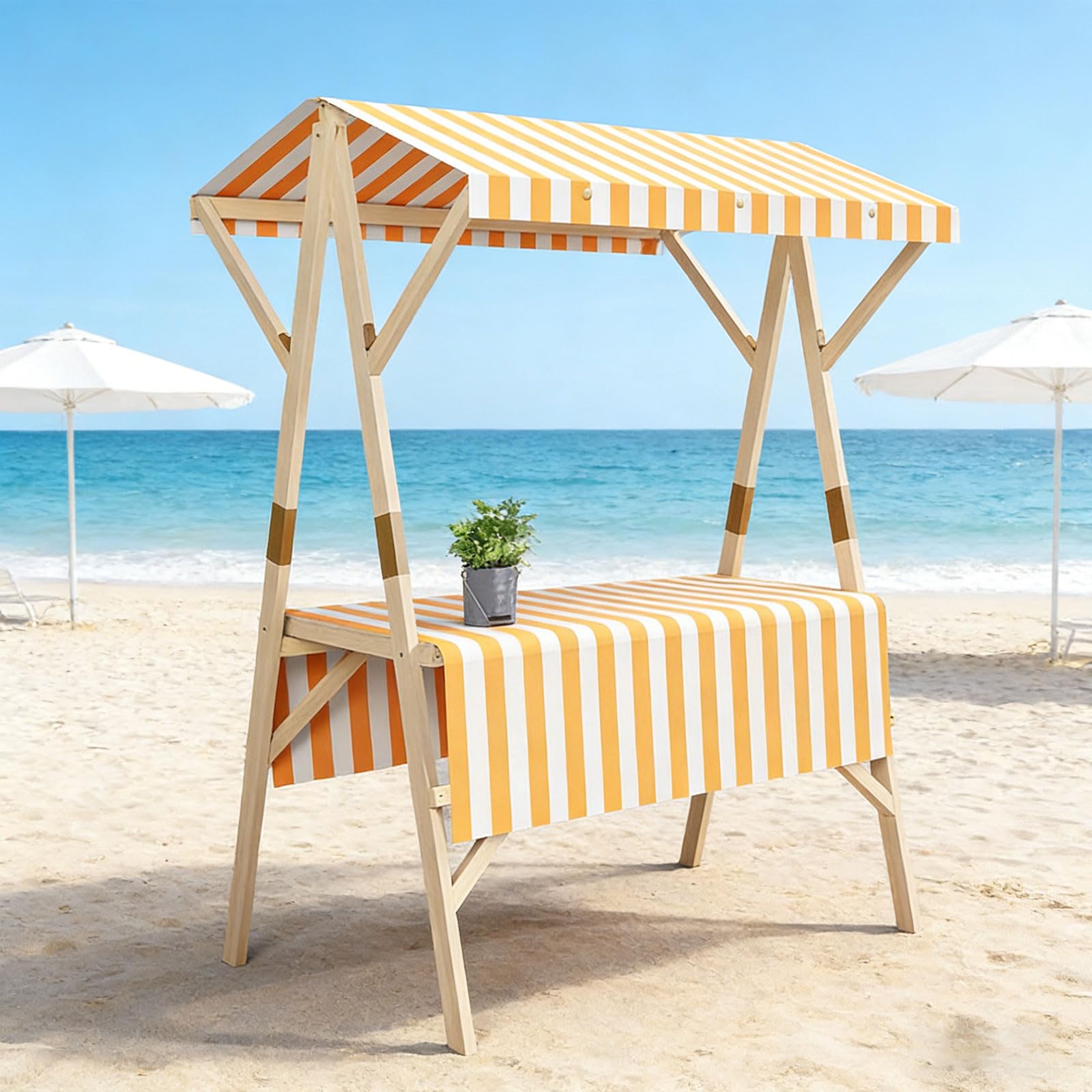 Portable Vendor Cart with Canopy – Foldable Market Stall with Wheels for Festivals, Markets & Outdoor Events