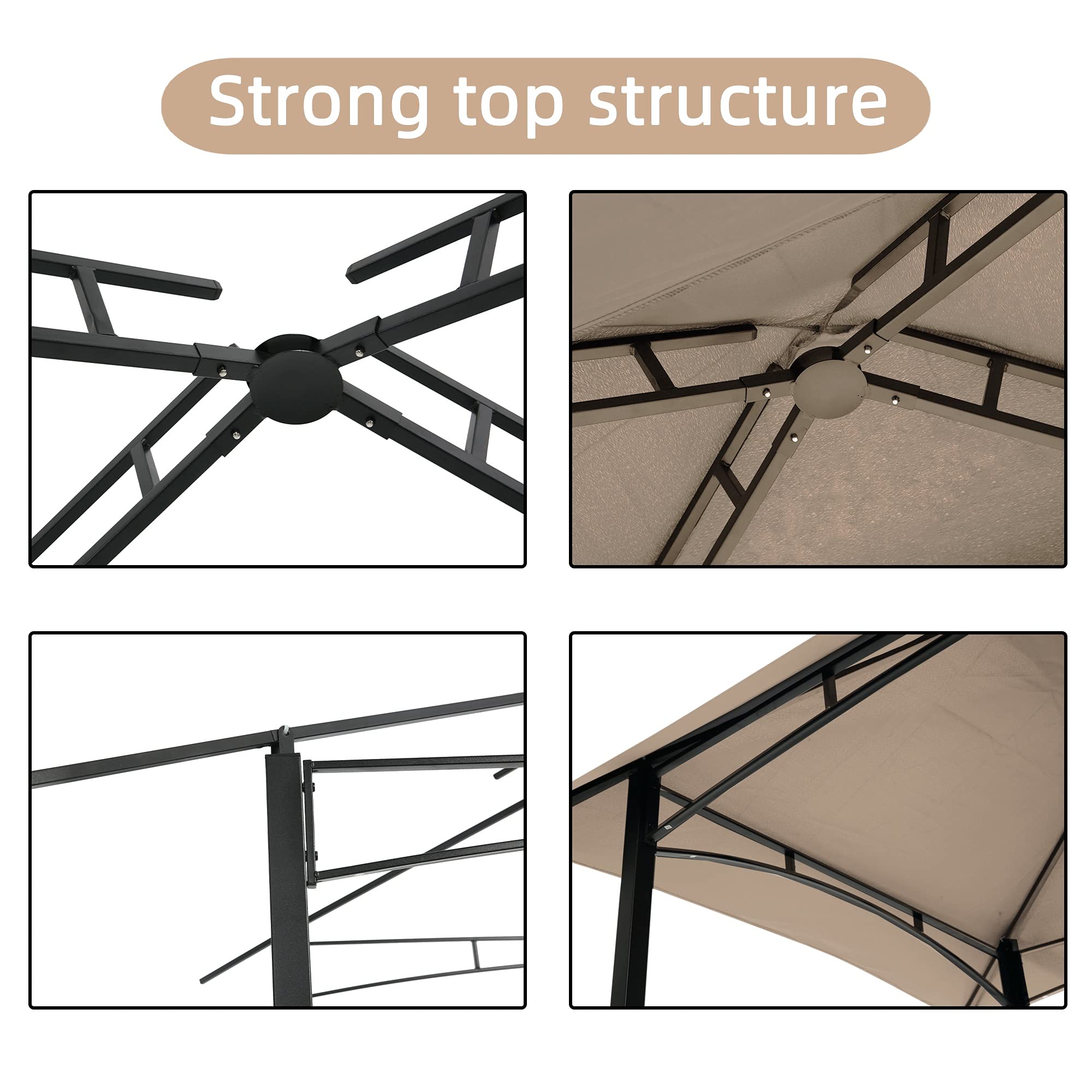 8 × 5 Ft Grill Gazebo Canopy – 2-Tier Outdoor Shelter with Steel Frame, Hooks & Bar Counters