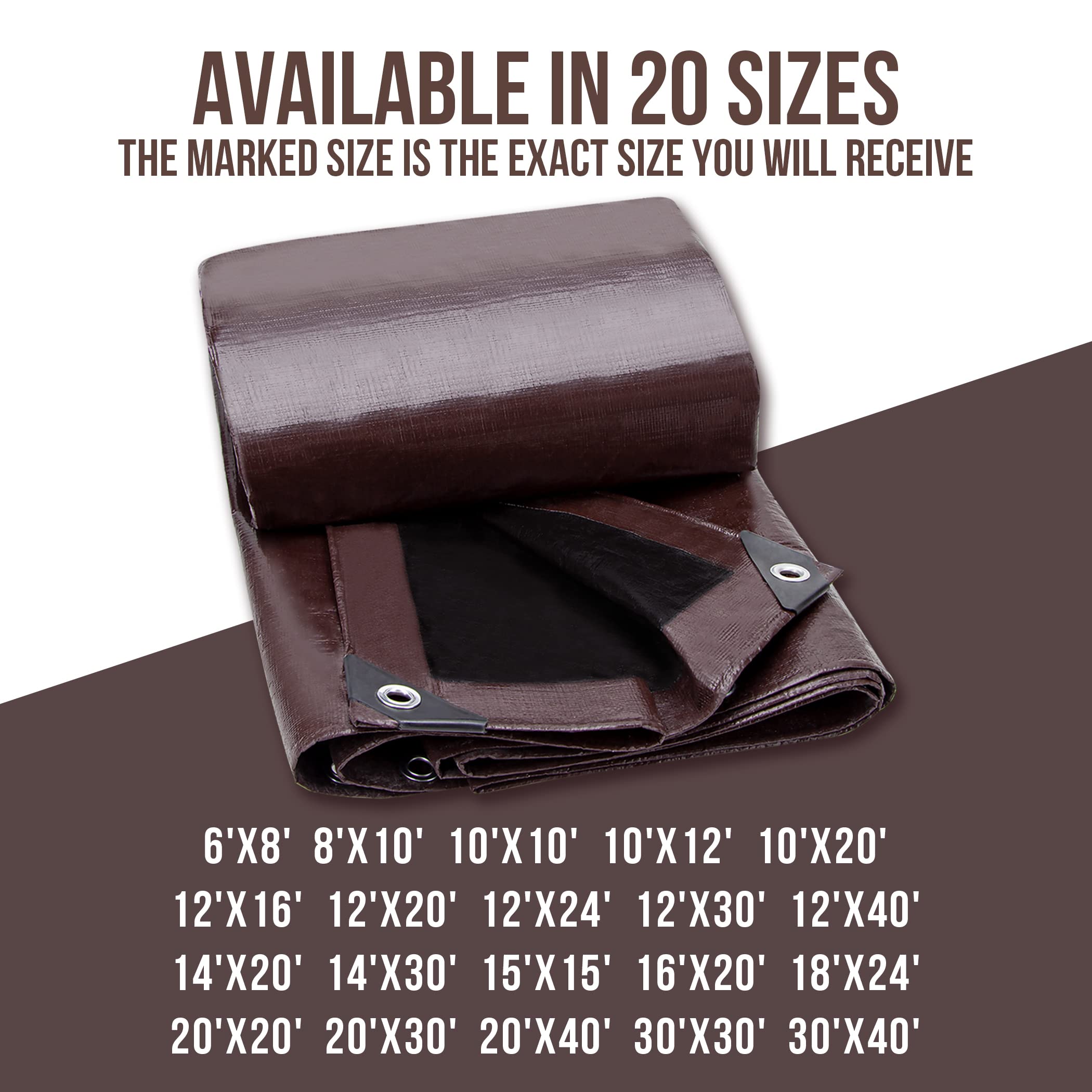 Cartman 12 Mil Brown/Black 16 Mil Silver 20 Mli Brown Poly Tarp Cover