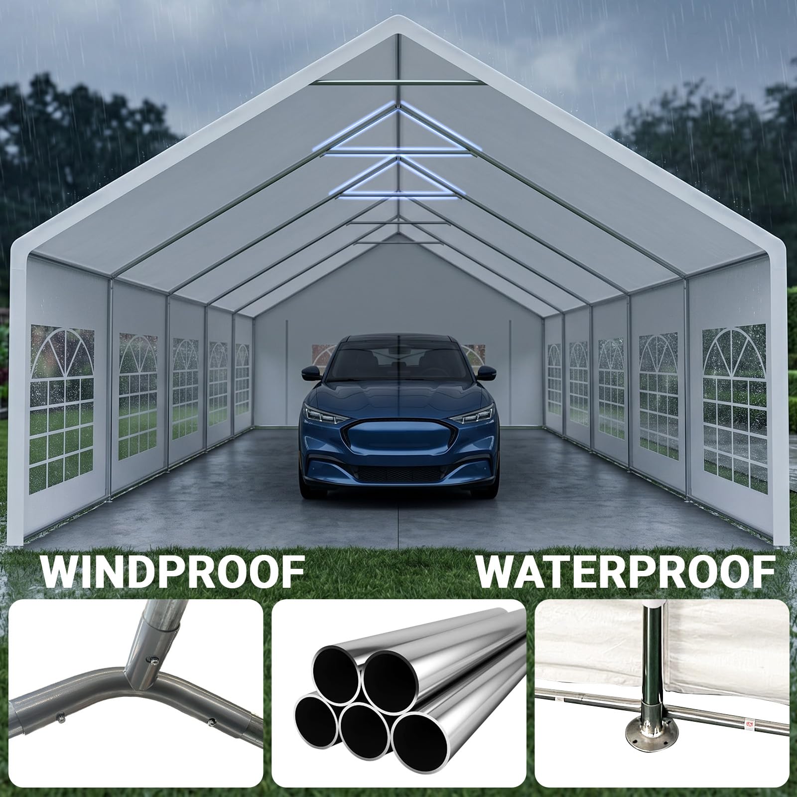 Heavy-Duty Party Tent – Waterproof Canopy Shelter with Removable Sidewalls for Events & Outdoor Gatherings