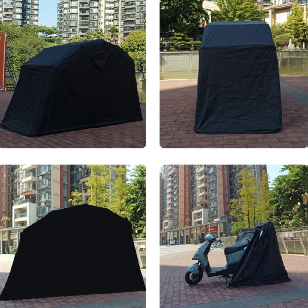 Portable Motorcycle Storage Shelter – Waterproof Foldable Garage Tent with Lock for All-Weather Protection