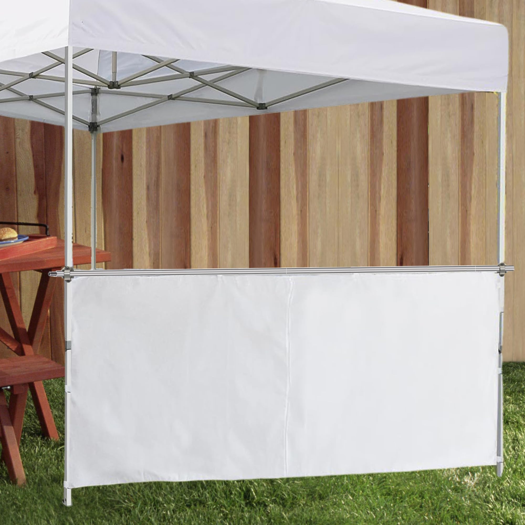 10 FT Canopy Rail Bar Set – Half Wall Cross Bars with Frame Connectors for Pop-Up Canopies (Set of 2)