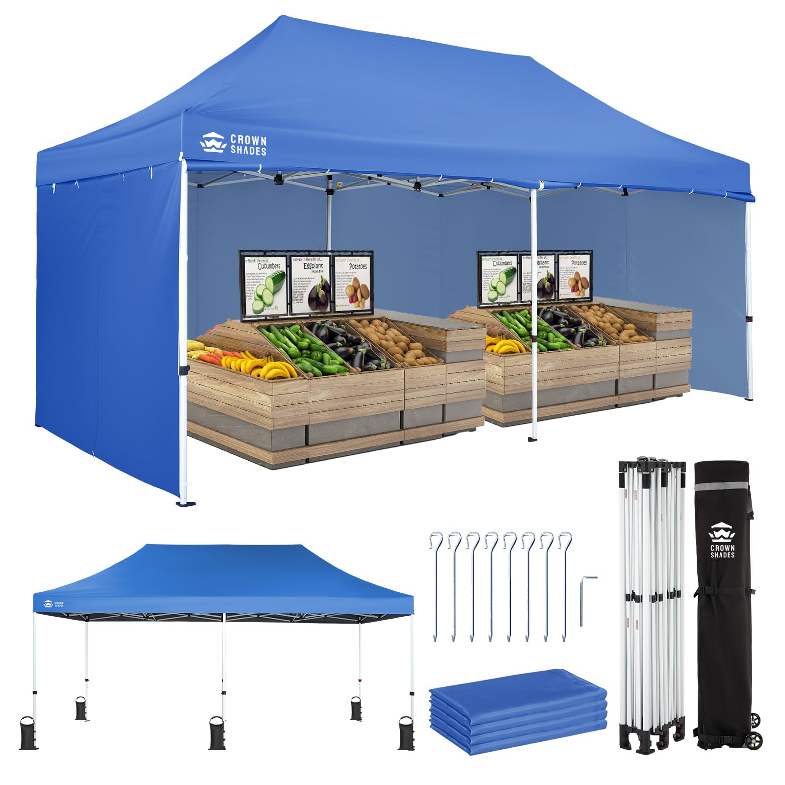 10 × 10 FT Commercial Pop-Up Canopy Tent – Instant Center-Lock Shelter with 4 Sidewalls