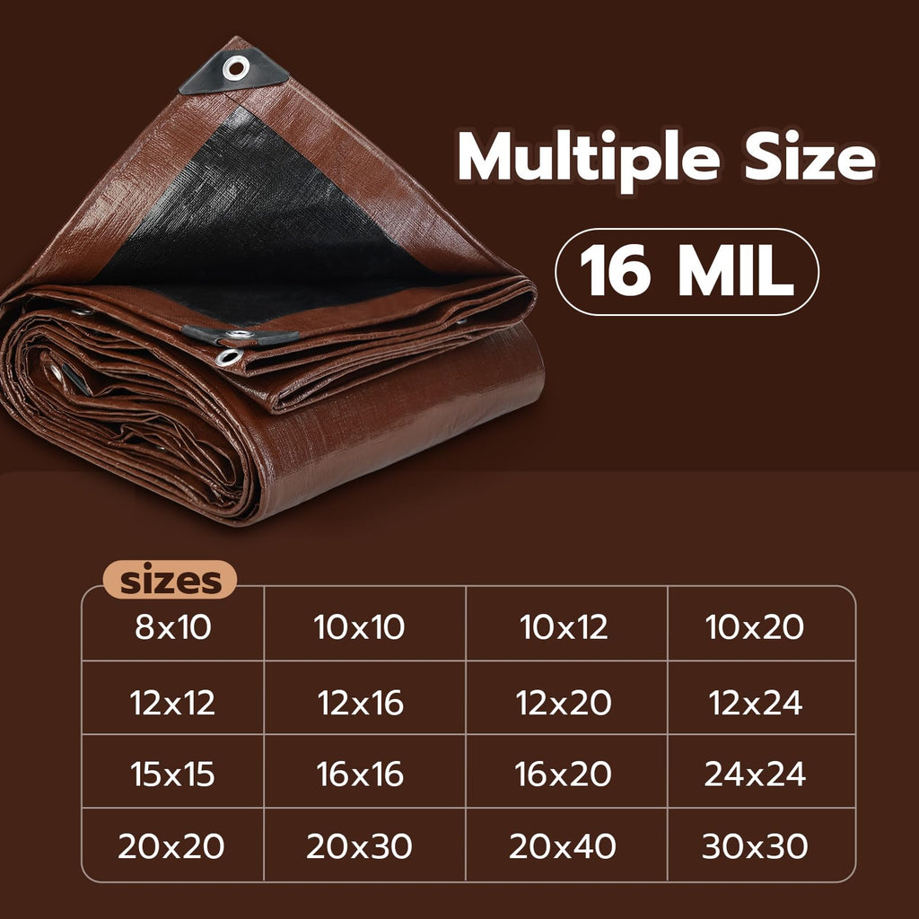Waterproof Poly Tarp – Heavy-Duty Protective Tarpaulin with Grommets for Canopies, Boats & Pool Covers