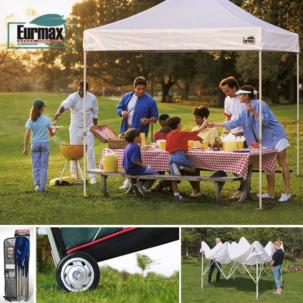 Commercial Pop-Up Canopy Tent – Instant Shelter with 4 Removable Sidewalls, Roller Bag & Sandbags