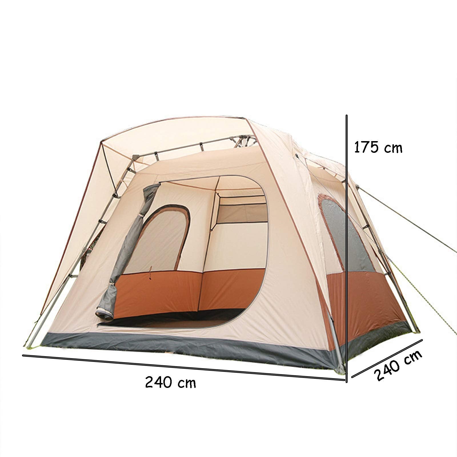 5–8 Person Beach Tent with Privacy Changing Room – Double-Layer Family Shelter