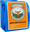 Heavy-Duty Waterproof Blue Tarp – 16 Mil Poly Tarpaulin with Reinforced Grommets for Outdoor Protection (40 × 60 FT)