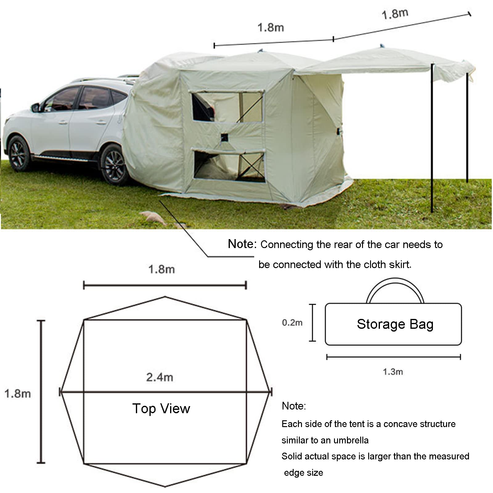 SUV Tailgate Awning Tent – Pop-Up Rear Hatch Shelter for Camping & Travel