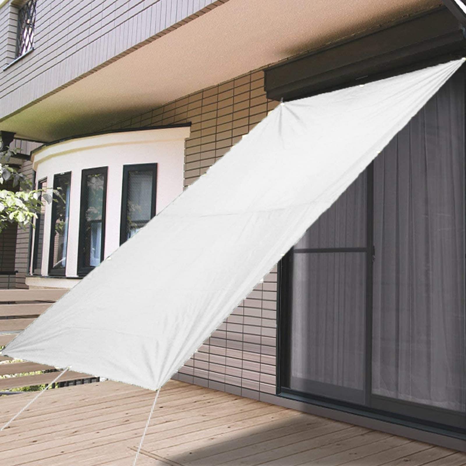 Waterproof Rectangle Sun Shade Sail – 2 × 9 m Patio & Garden Canopy with Ropes, Light Gray