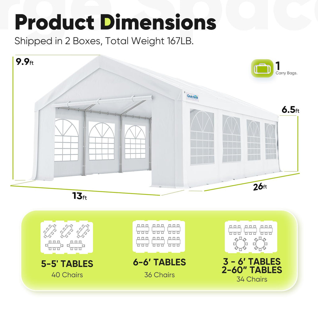 Heavy-Duty Party Canopy Tent – Outdoor Event Shelter for Weddings, BBQs & Gatherings with Storage Bags