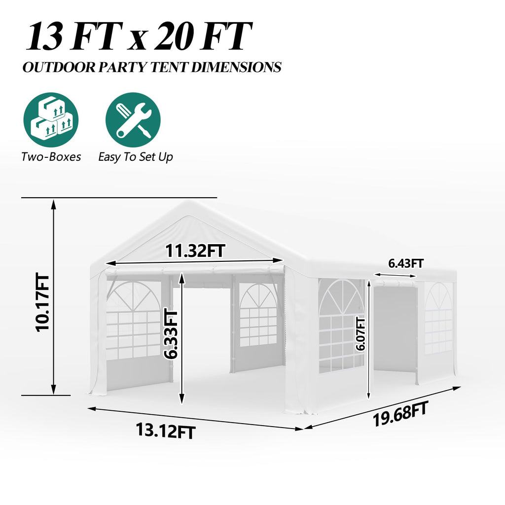 GARTOO Party Tent - Heavy Duty Outdoor Wedding Gazebo
