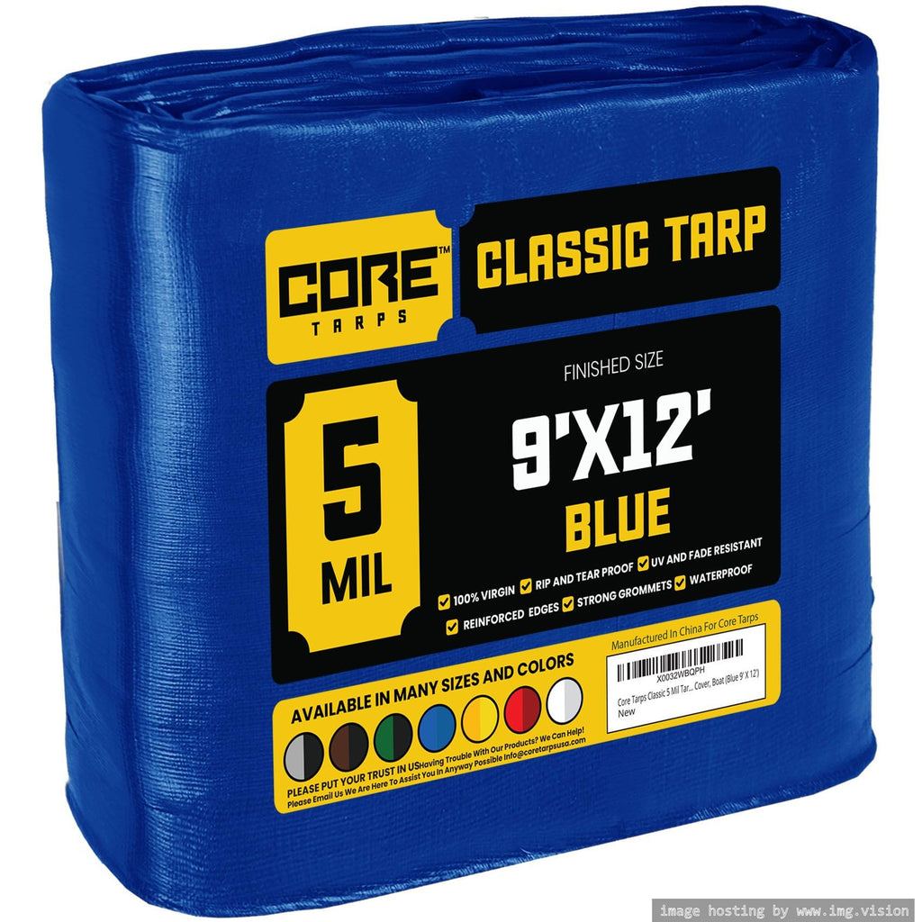 Extra Heavy-Duty Waterproof Tarp – UV-Resistant Rip-Resistant Cover for Roof, Patio, Pool & Boat Protection