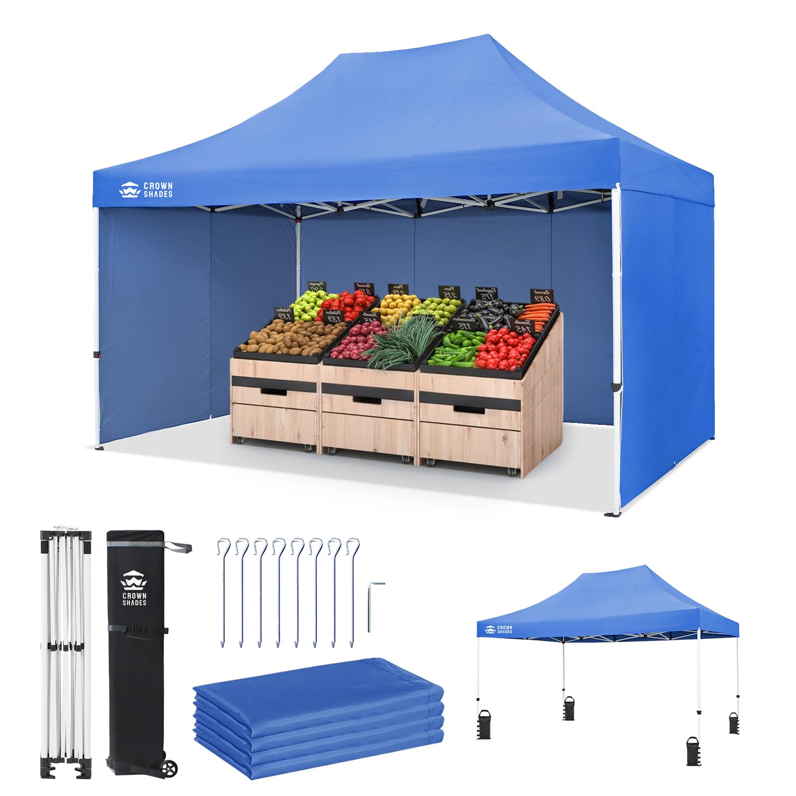 10 × 10 FT Commercial Pop-Up Canopy Tent – Instant Center-Lock Shelter with 4 Sidewalls