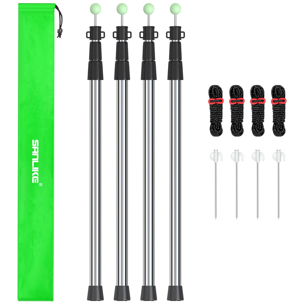 Telescoping Tarp Poles – Heavy-Duty Stainless Steel Canopy Pole Set for Camping & Outdoor Use (Set of 2)