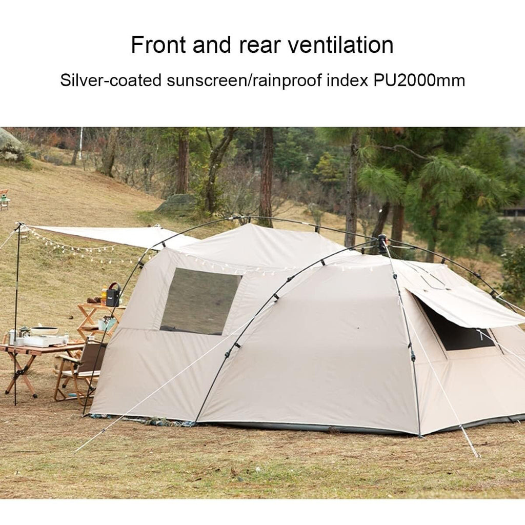 3–4 Person Waterproof Camping Tent with Mesh Ventilation & Canopy Shelter