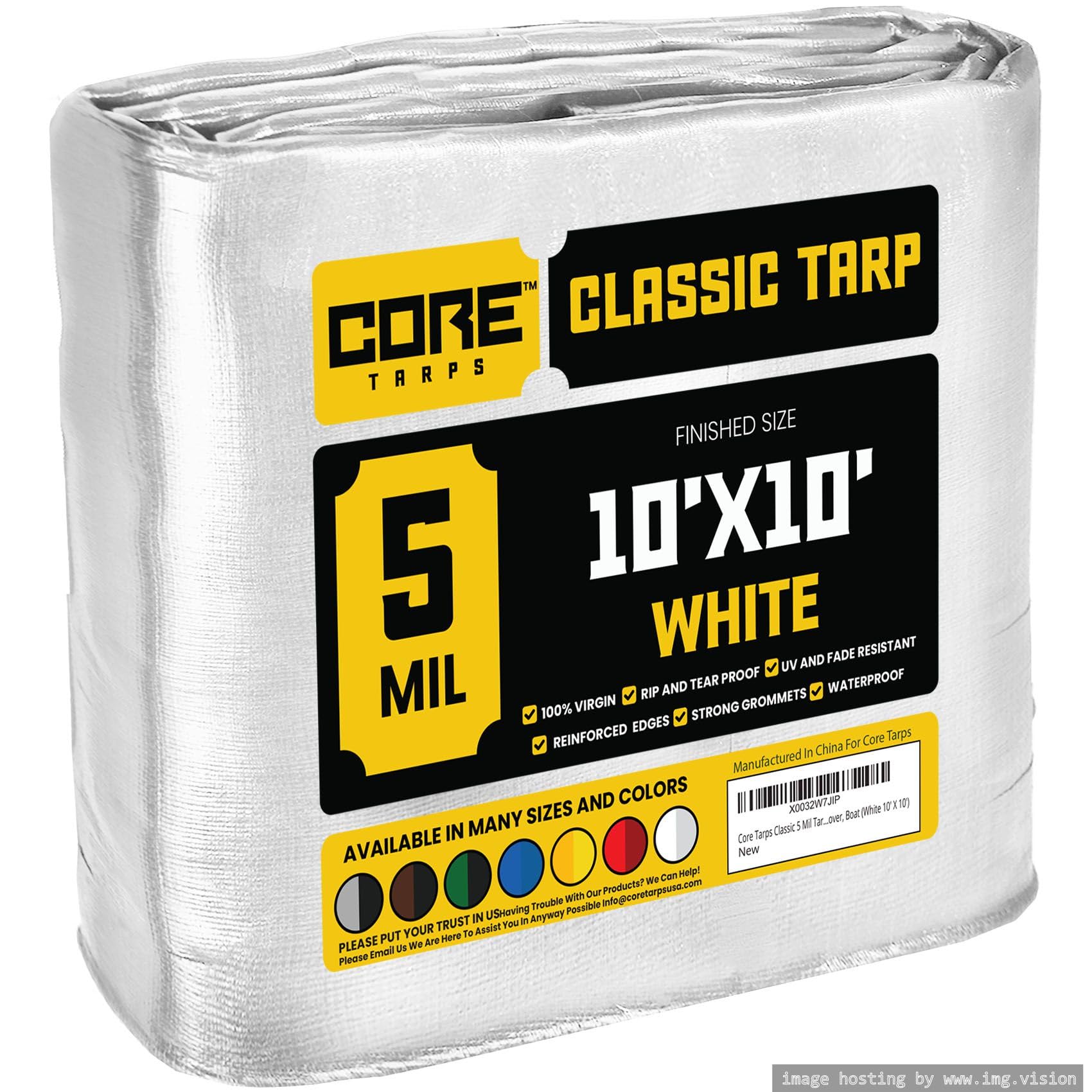 Extra Heavy-Duty Waterproof Tarp – UV-Resistant Rip-Resistant Cover for Roof, Patio, Pool & Boat Protection
