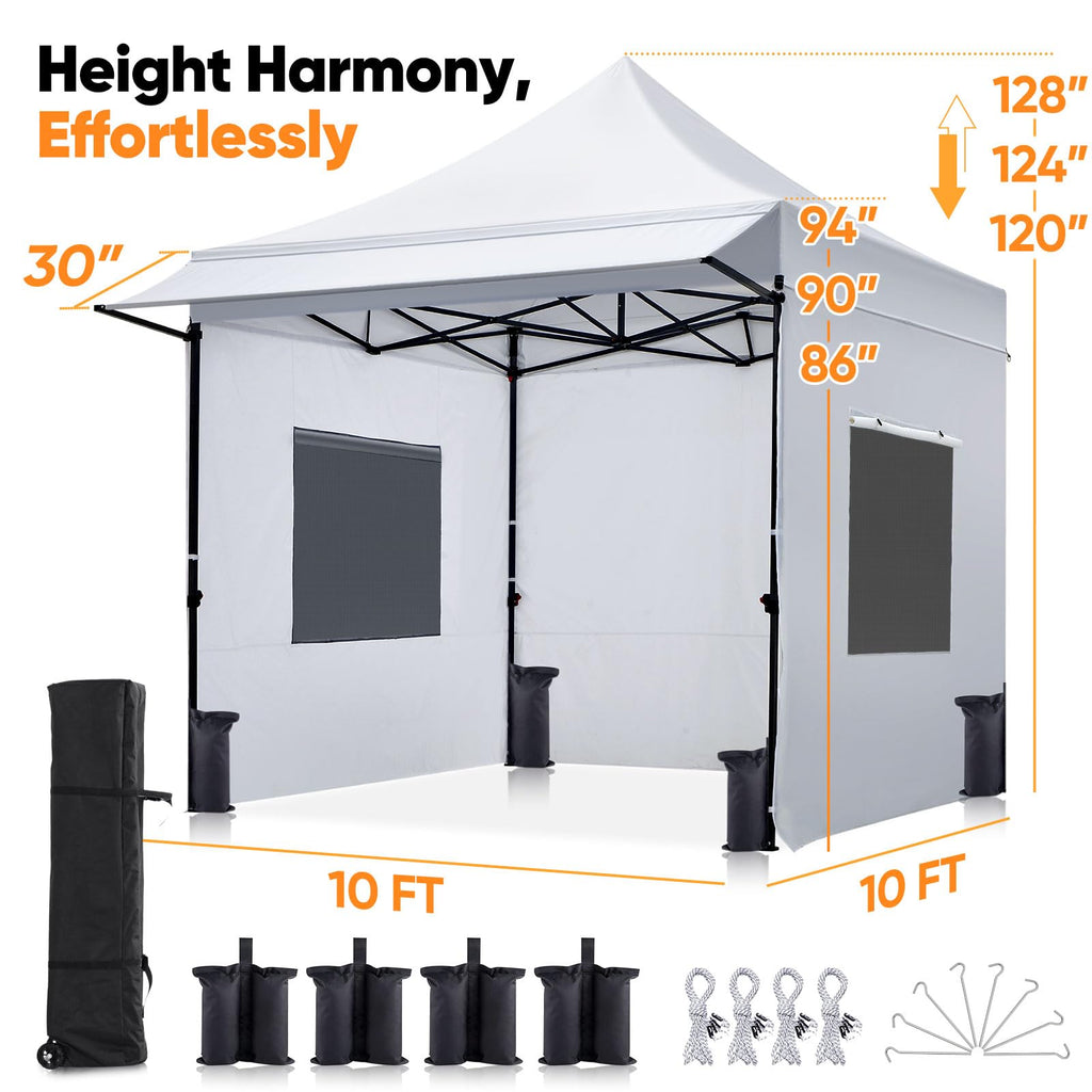 Heavy-Duty Pop-Up Canopy Tent – Commercial Instant Shelter with 3 Removable Sidewalls, Wheeled Bag & UPF 50+ Protection