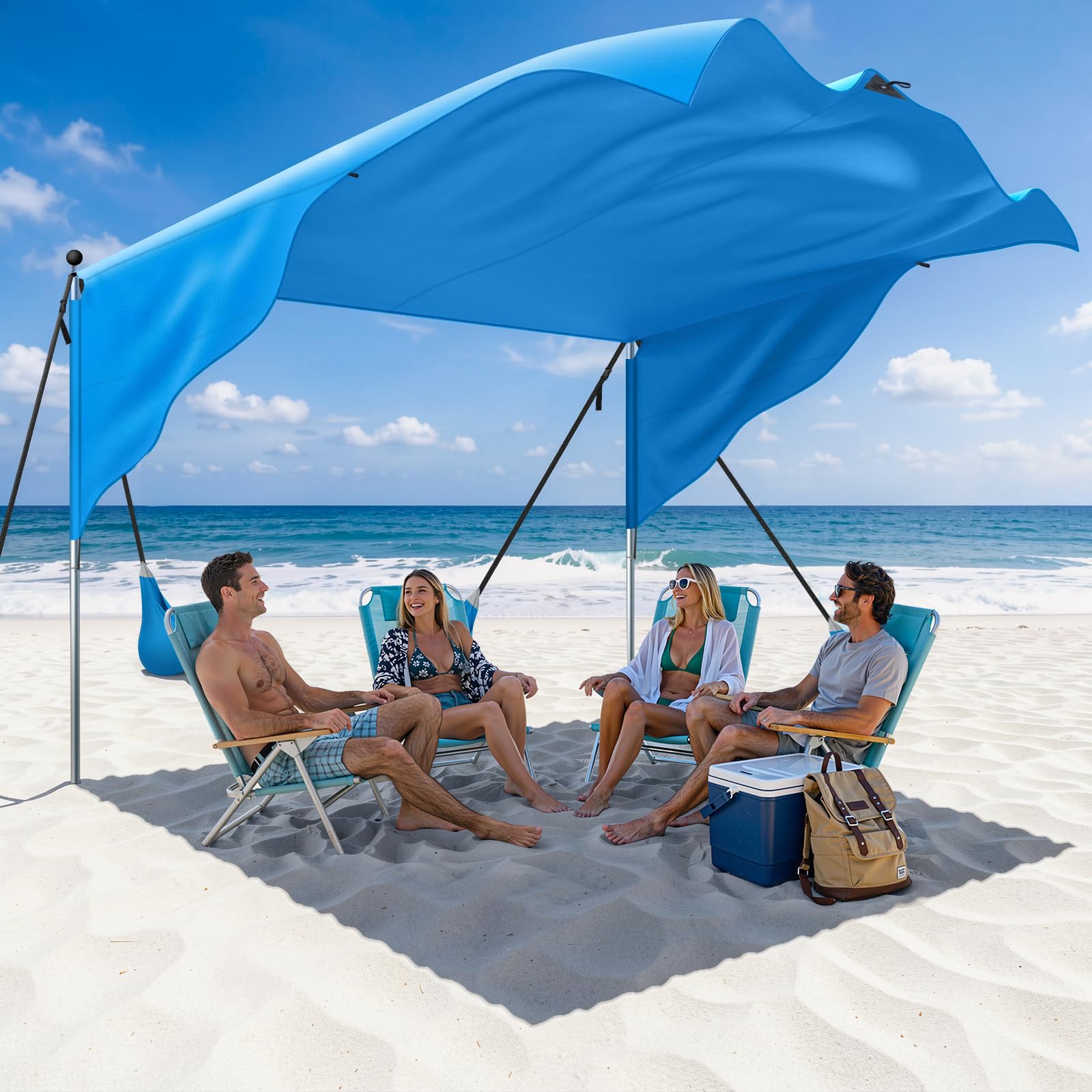 Beach Shade Canopy – UPF 50+ Sun Shelter for 4–6 People, Lightweight Easy-Setup Design (100 Sq. Ft.)