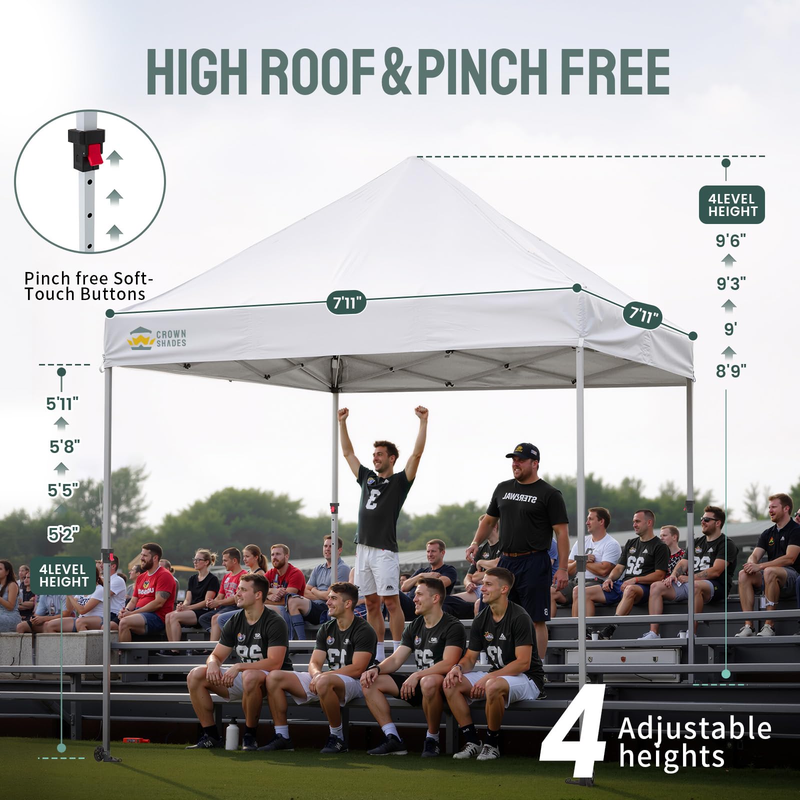 Commercial Pop-Up Canopy Tent – Instant 1-Person Setup with 400D Silver-Coated Fabric, Wheels & Carry Bag