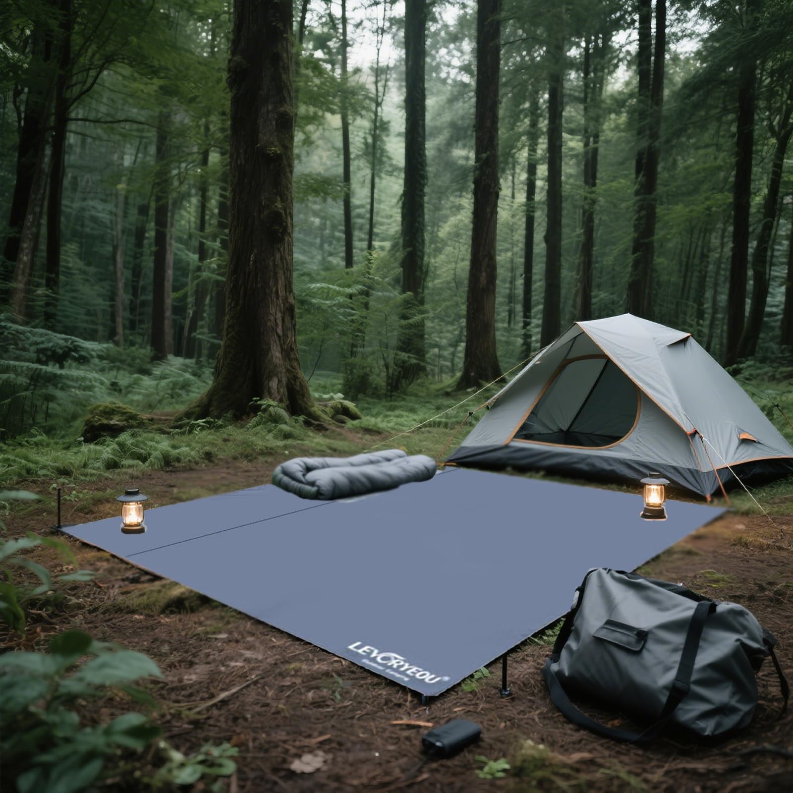 210D Oxford Tent Footprint – Ultralight Waterproof Ground Sheet with Stakes for Camping & Outdoor Use