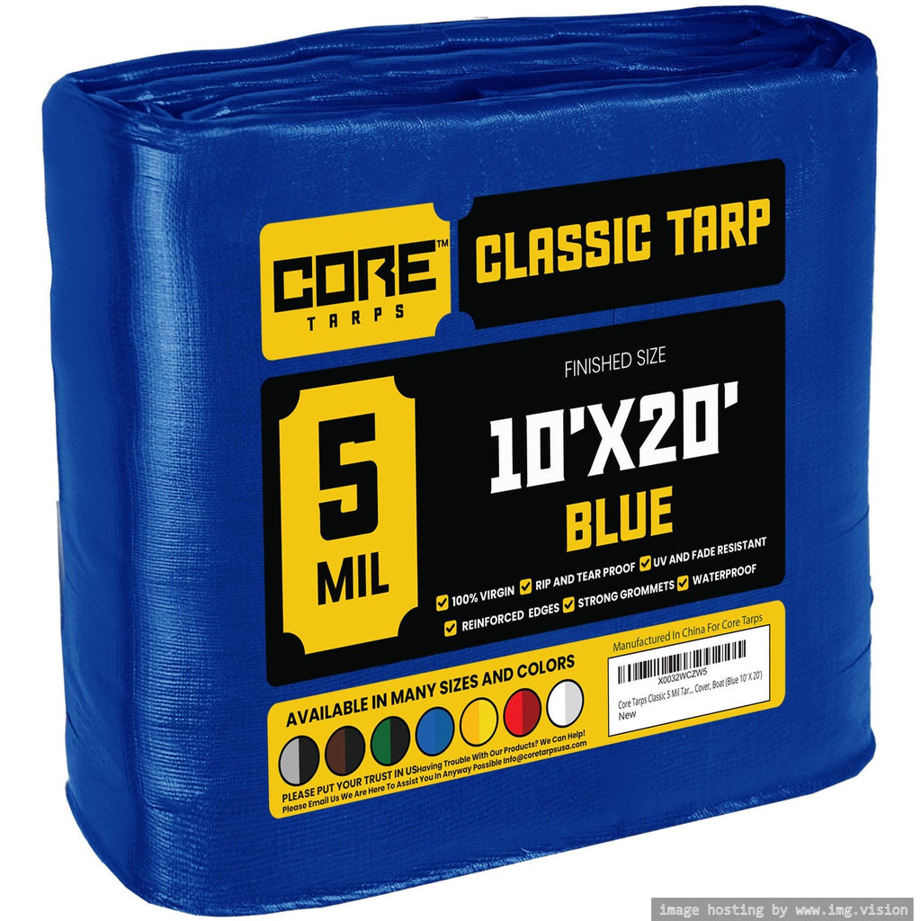Extra Heavy-Duty Waterproof Tarp – UV-Resistant Rip-Resistant Cover for Roof, Patio, Pool & Boat Protection