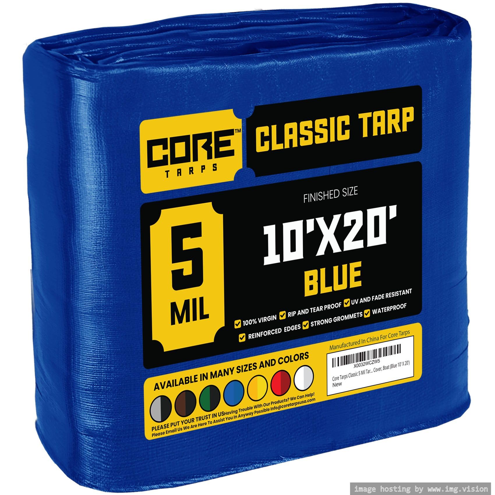 Extra Heavy-Duty Waterproof Tarp – UV-Resistant Rip-Resistant Cover for Roof, Patio, Pool & Boat Protection