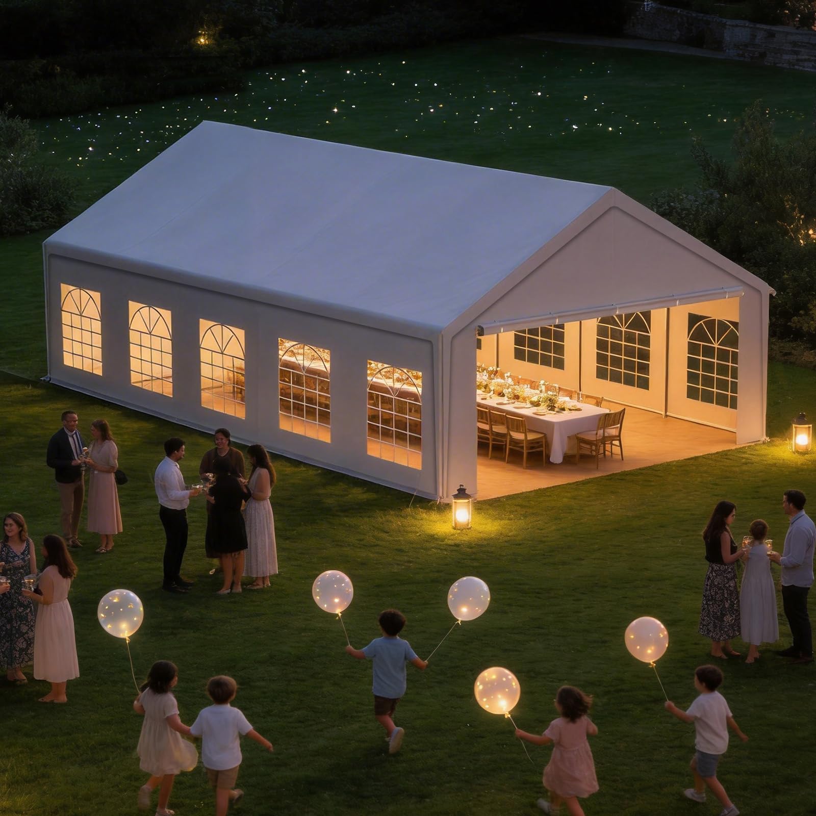 Heavy-Duty Party Tent – Waterproof Canopy Shelter with Removable Sidewalls for Events & Outdoor Gatherings