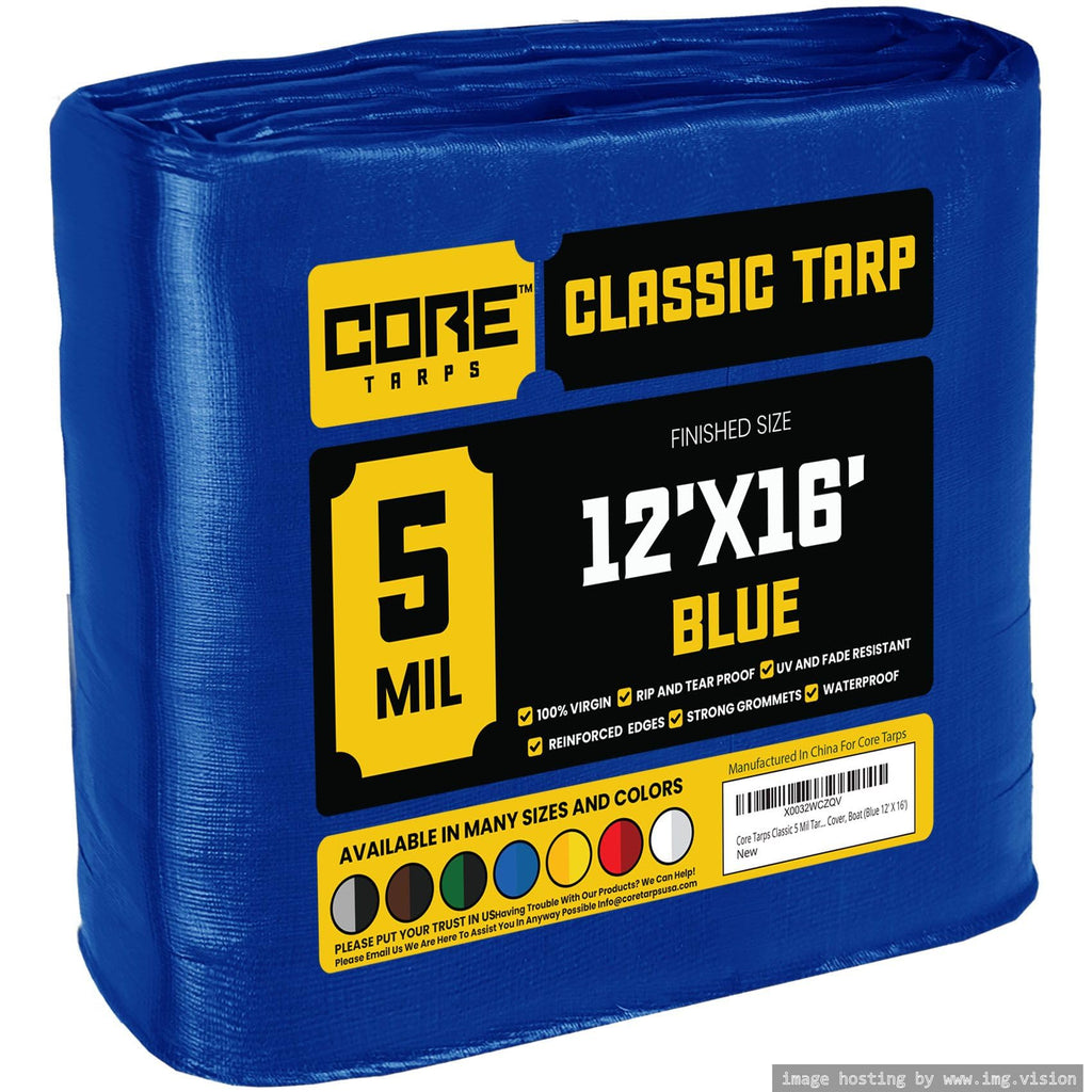 Extra Heavy-Duty Waterproof Tarp – UV-Resistant Rip-Resistant Cover for Roof, Patio, Pool & Boat Protection