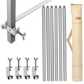 10 FT Canopy Rail Bar Set – Half Wall Cross Bars with Frame Connectors for Pop-Up Canopies (Set of 2)