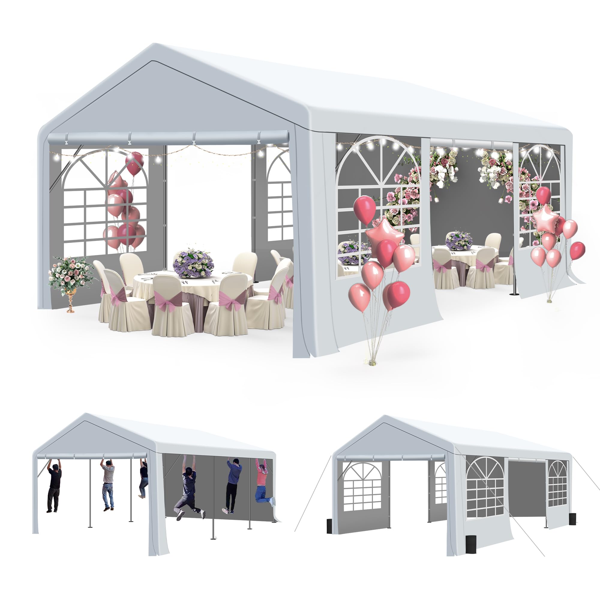 GARTOO Party Tent - Heavy Duty Outdoor Wedding Gazebo