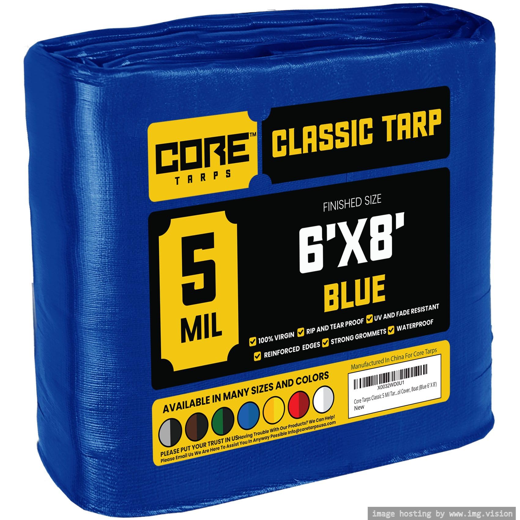 Extra Heavy-Duty Waterproof Tarp – UV-Resistant Rip-Resistant Cover for Roof, Patio, Pool & Boat Protection