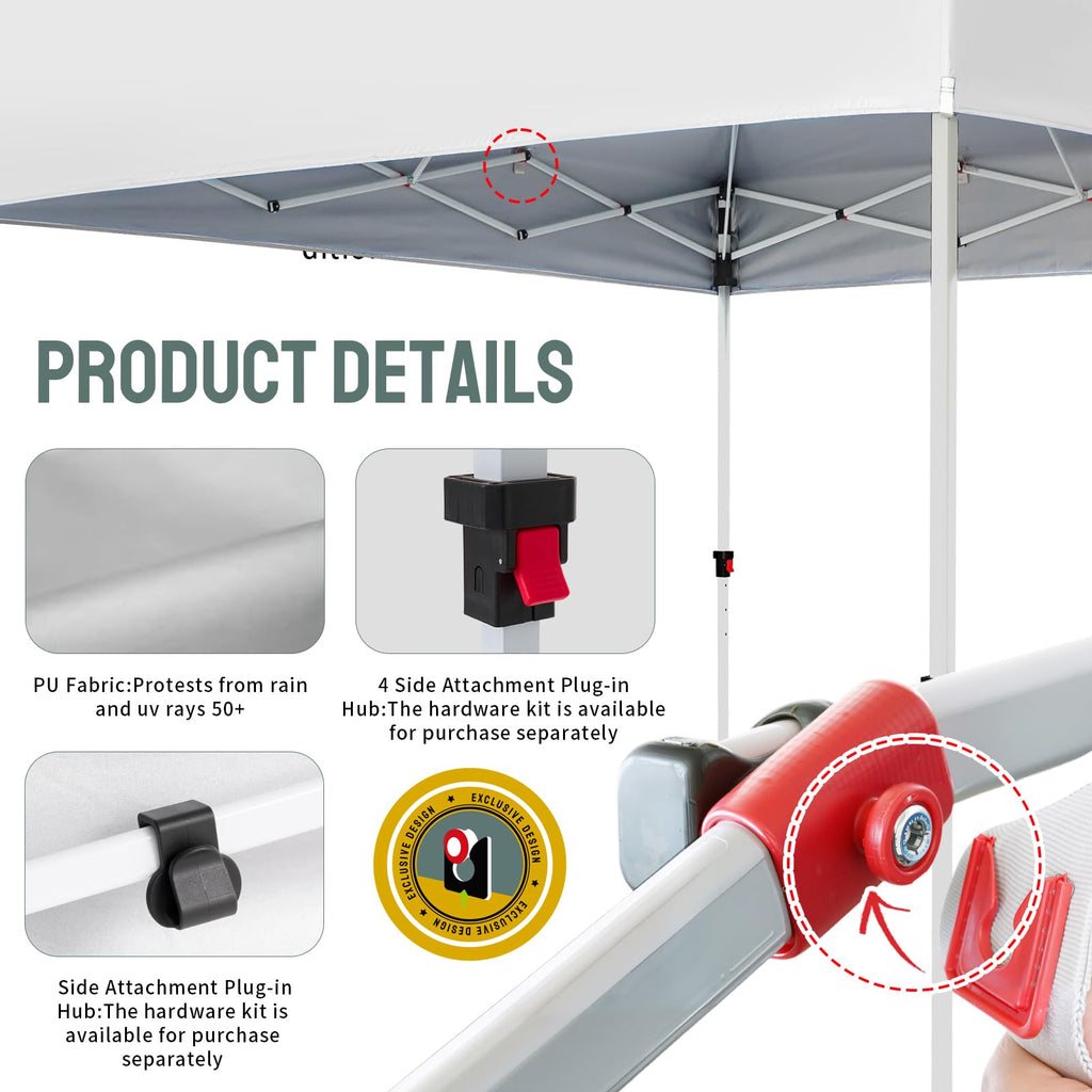 Commercial Pop-Up Canopy Tent – Instant 1-Person Setup with 400D Silver-Coated Fabric, Wheels & Carry Bag