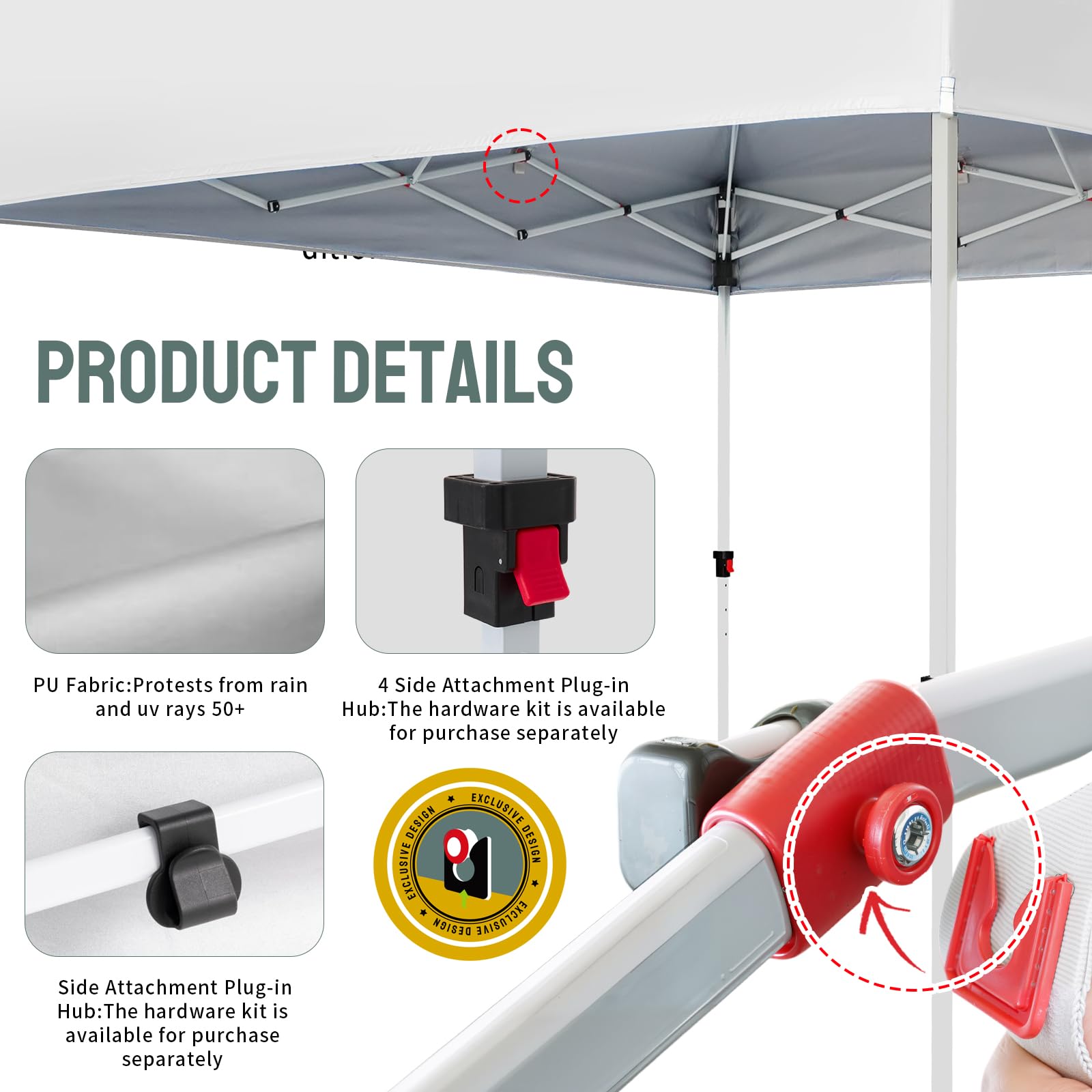 Commercial Pop-Up Canopy Tent – Instant 1-Person Setup with 400D Silver-Coated Fabric, Wheels & Carry Bag