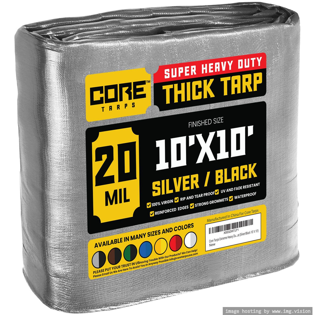 Extra Heavy-Duty Waterproof Tarp – UV-Resistant Rip-Resistant Cover for Roof, Patio, Pool & Boat Protection