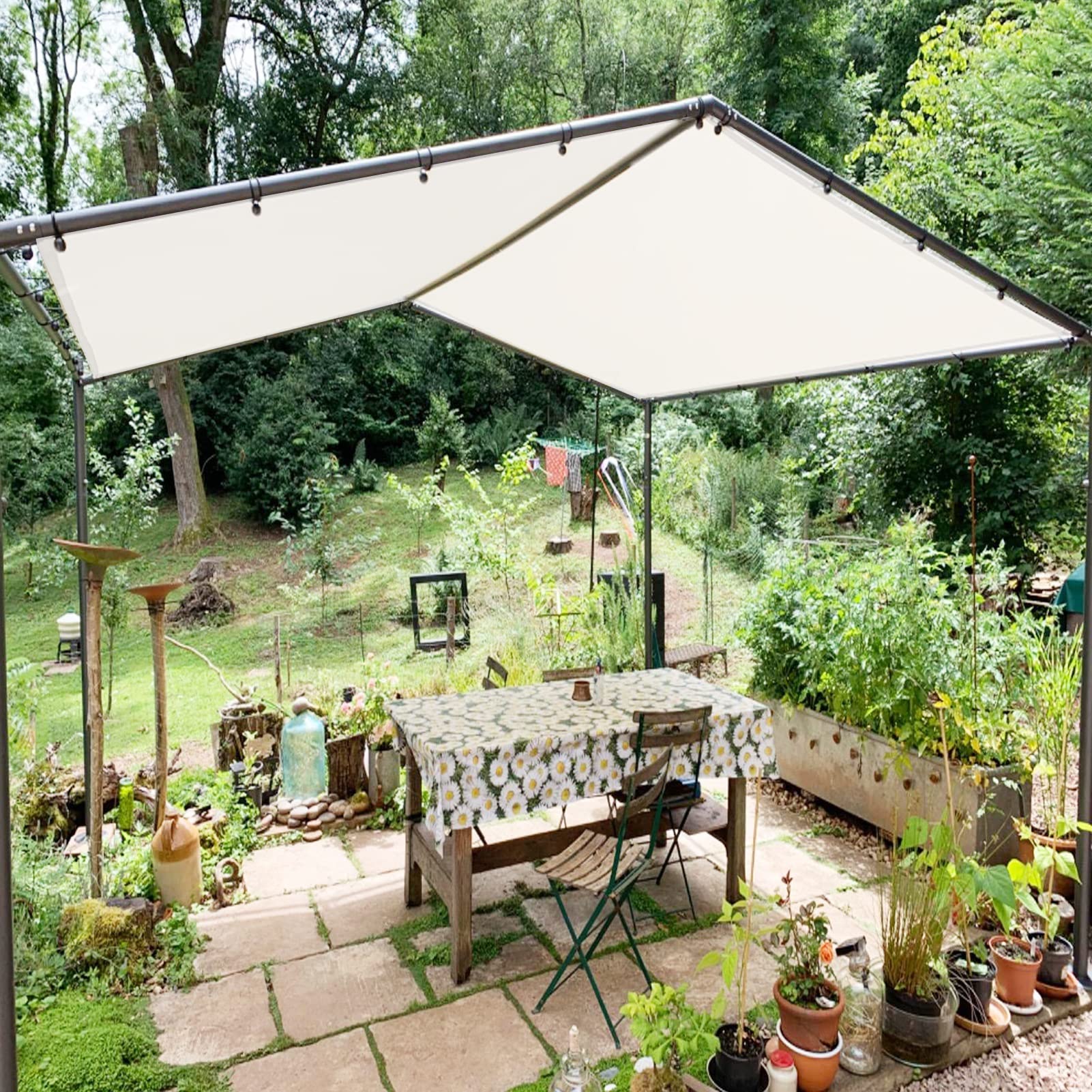 Waterproof Rectangle Sun Shade Sail – 2 × 9 m Patio & Garden Canopy with Ropes, Light Gray