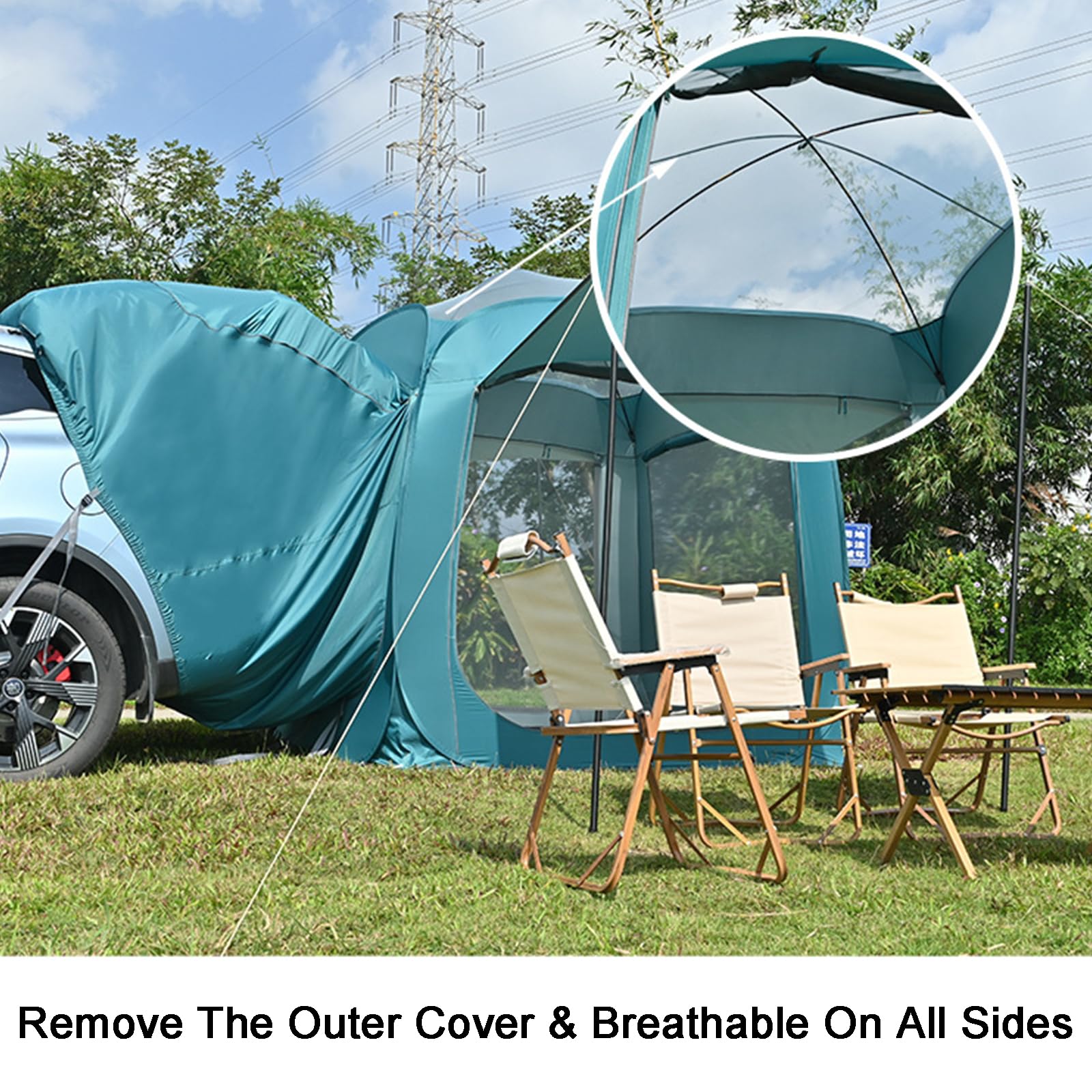 Pop-Up SUV Tailgate Tent – Waterproof Rear Hatch Shelter with UV Protection & Spacious Design