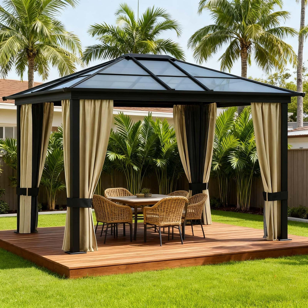 Waterproof Double Roof Gazebo Canopy – Outdoor Shelter for Patio, Garden & Backyard (11.8 × 9.7 FT)