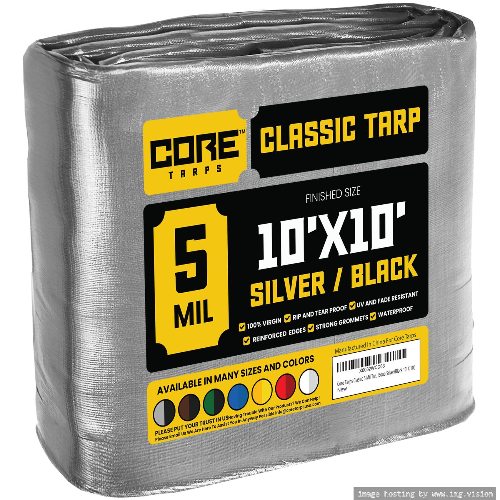 Extra Heavy-Duty Waterproof Tarp – UV-Resistant Rip-Resistant Cover for Roof, Patio, Pool & Boat Protection