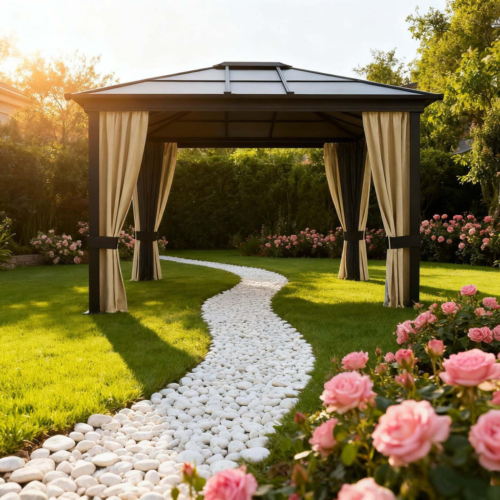 Waterproof Double Roof Gazebo Canopy – Outdoor Shelter for Patio, Garden & Backyard (11.8 × 9.7 FT)