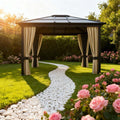 Waterproof Double Roof Gazebo Canopy – Outdoor Shelter for Patio, Garden & Backyard (11.8 × 9.7 FT)