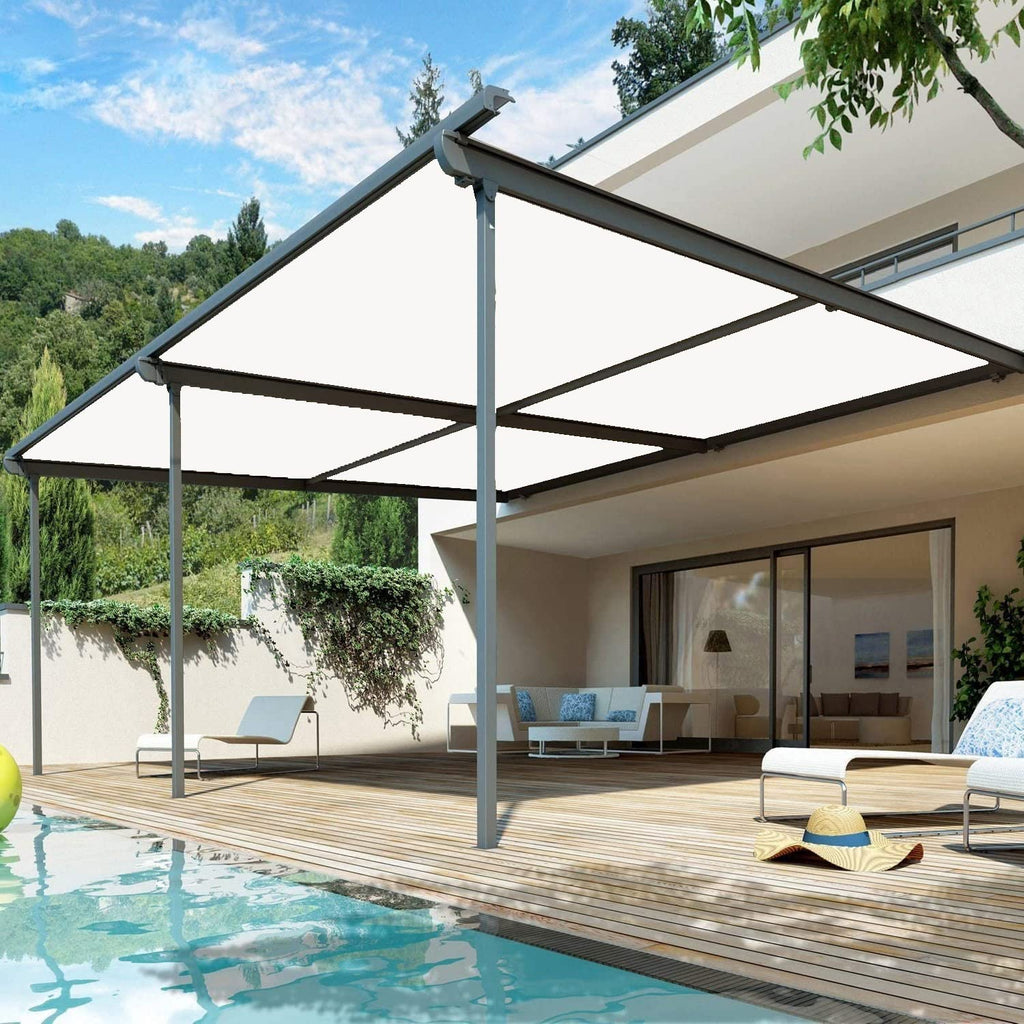 Waterproof Rectangle Sun Shade Sail – 2 × 9 m Patio & Garden Canopy with Ropes, Light Gray