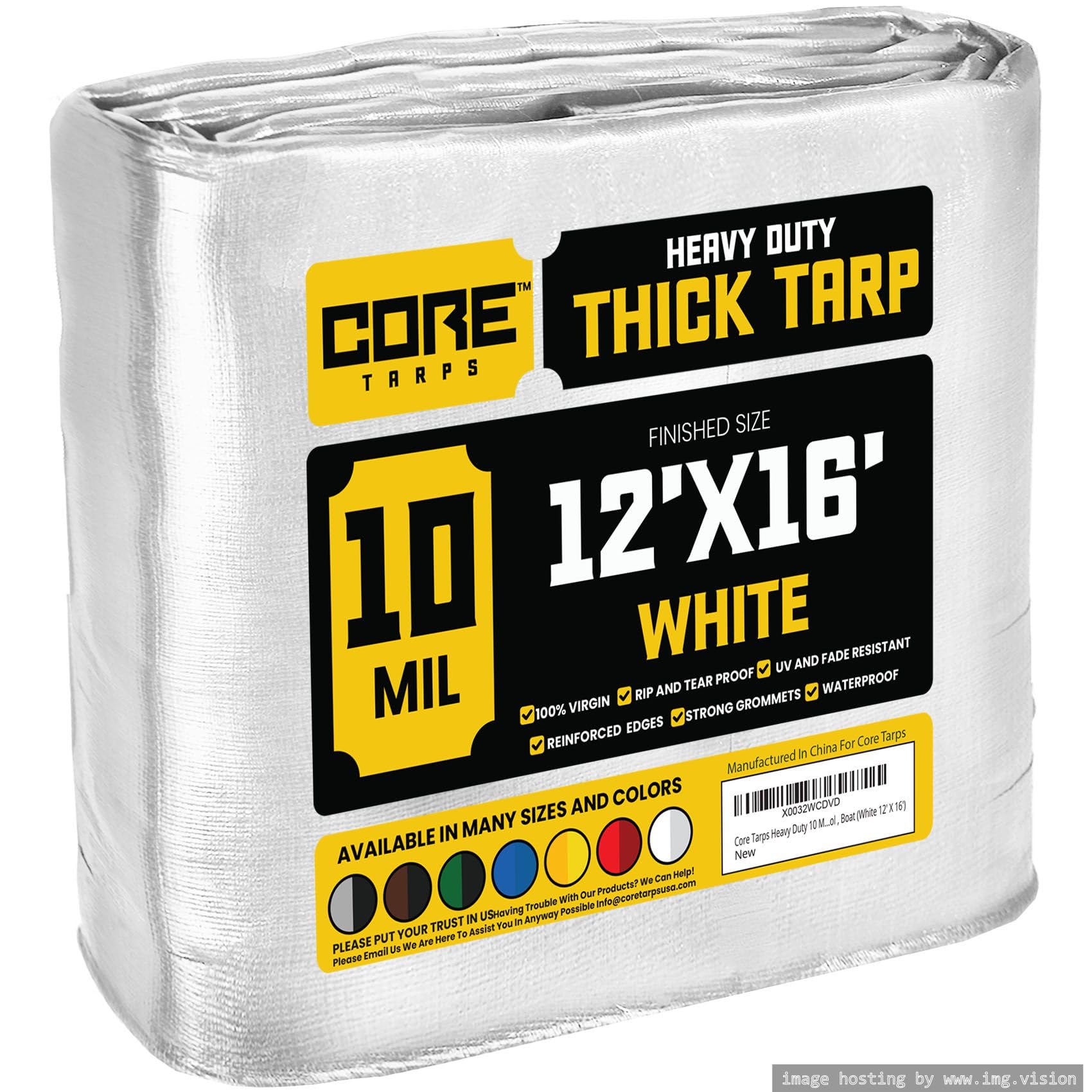 Extra Heavy-Duty Waterproof Tarp – UV-Resistant Rip-Resistant Cover for Roof, Patio, Pool & Boat Protection