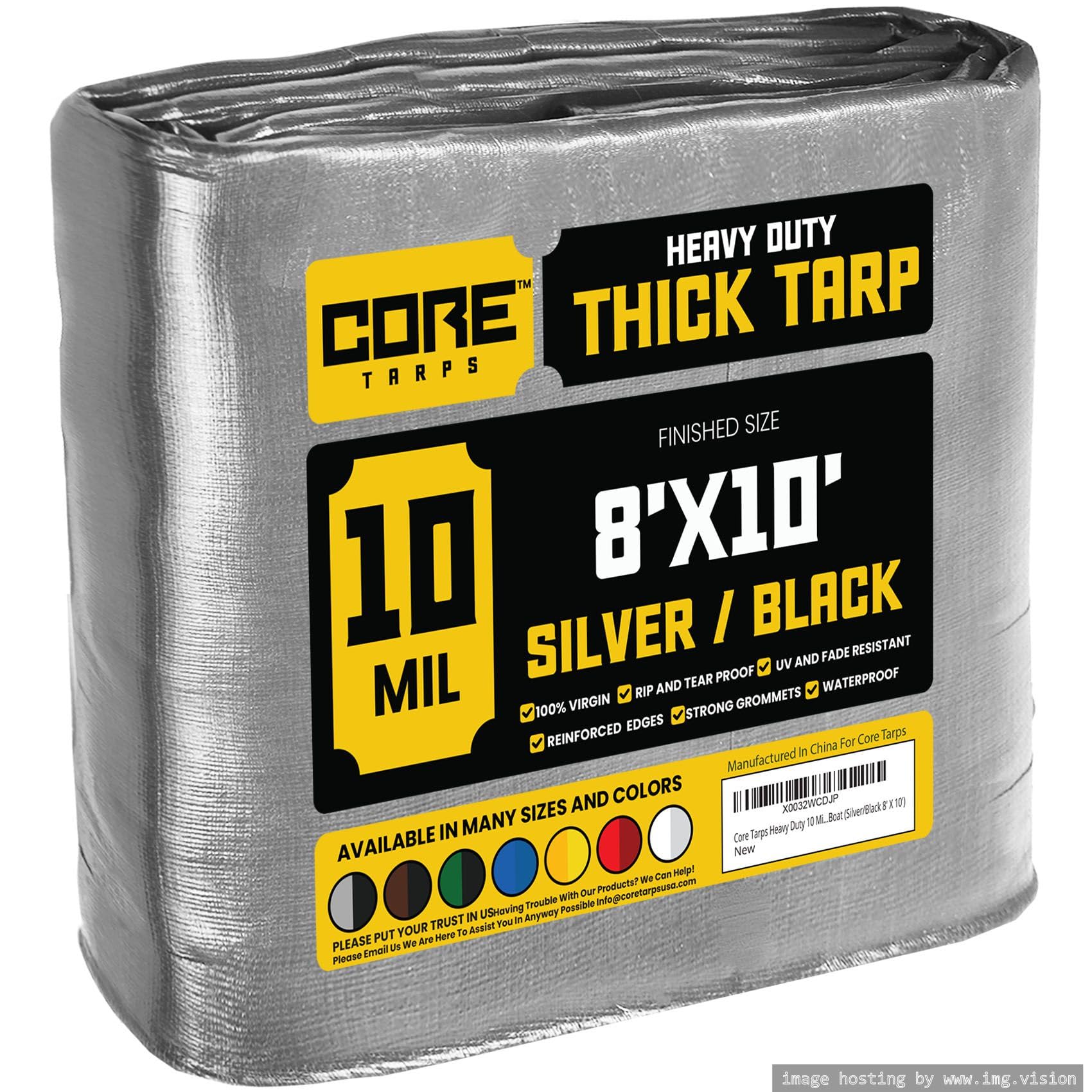 Extra Heavy-Duty Waterproof Tarp – UV-Resistant Rip-Resistant Cover for Roof, Patio, Pool & Boat Protection