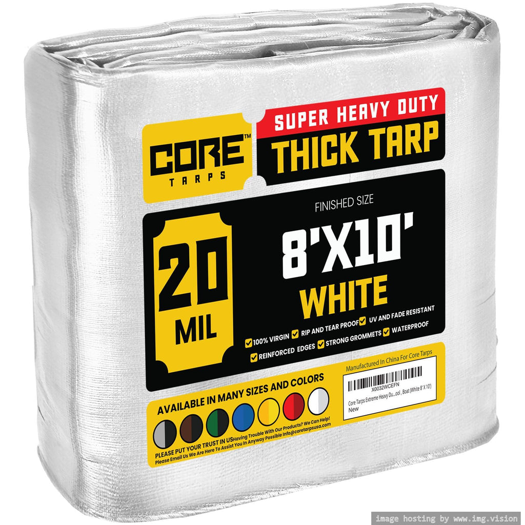Extra Heavy-Duty Waterproof Tarp – UV-Resistant Rip-Resistant Cover for Roof, Patio, Pool & Boat Protection