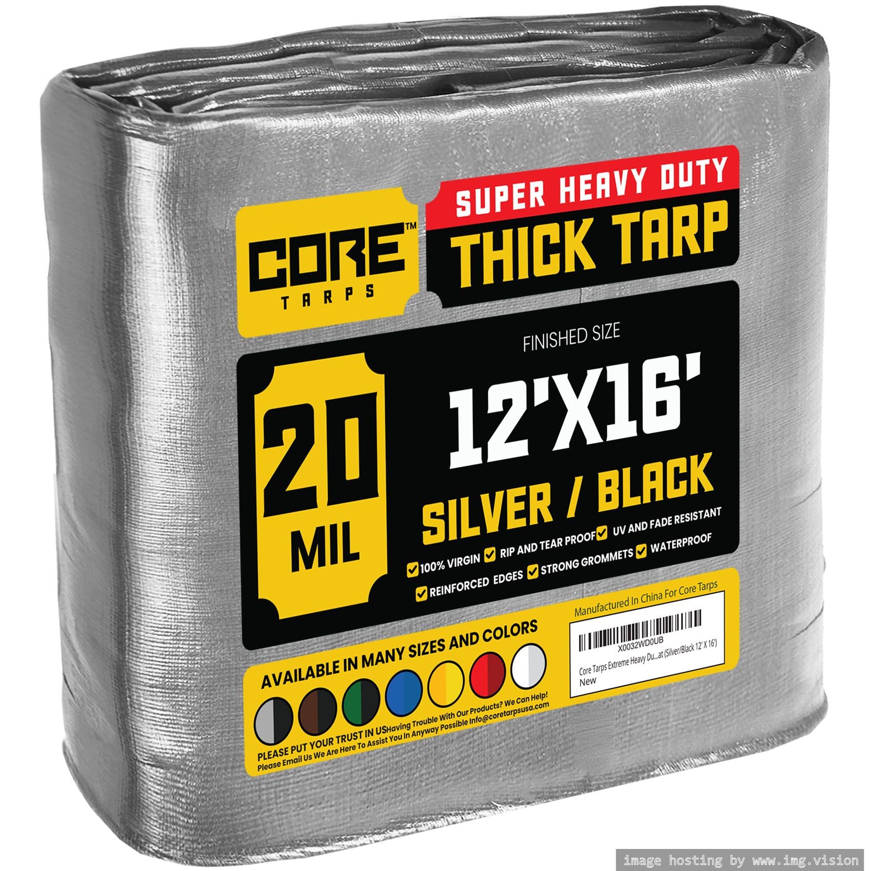 Extra Heavy-Duty Waterproof Tarp – UV-Resistant Rip-Resistant Cover for Roof, Patio, Pool & Boat Protection